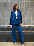 Blue Velvet Blazer Set